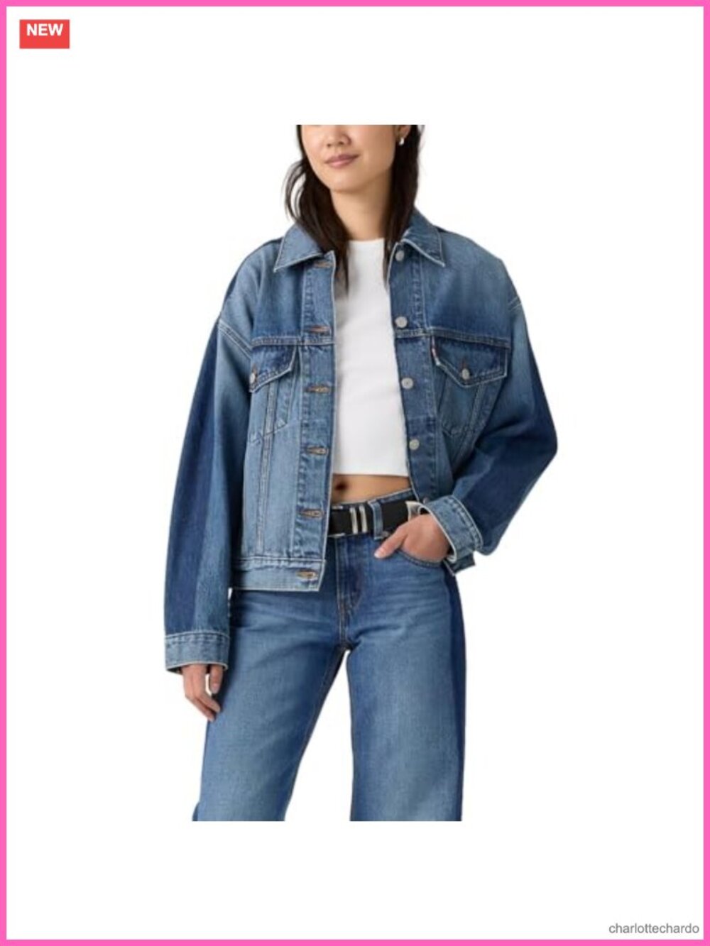 90s Trucker Jacket Raglan Sleeve Collared Denim Casual